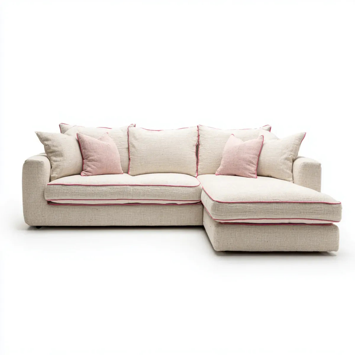 Ecksofa mit Recamiere rechts Beige 260 x 160 x 85 cm Polyester L-Form