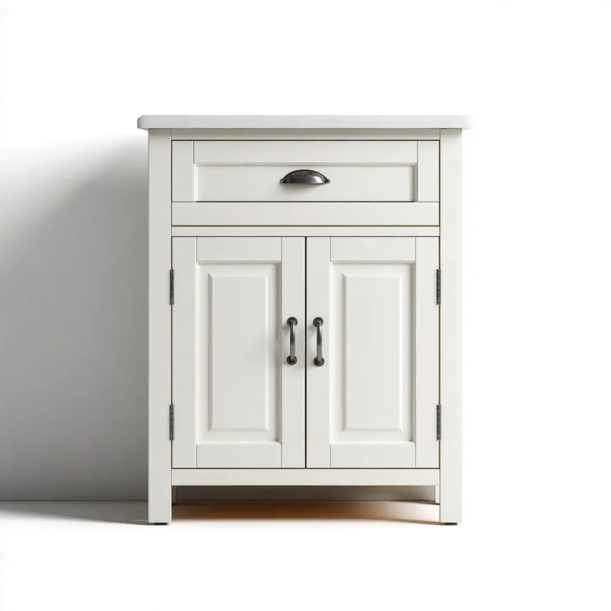 Aufbewahrungsschrank Weiß 80 x 40 x 100 cm MDF Rechteckig mit Schublade und 2 Türen