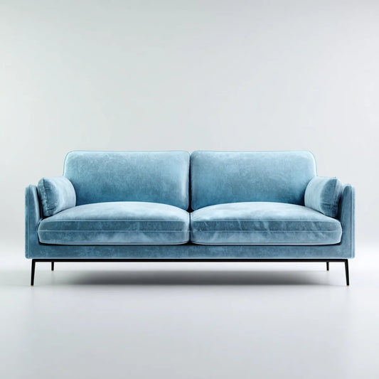 2-Sitzer Sofa Blau 180 x 85 x 82 cm Polyestersamt Gerade Form