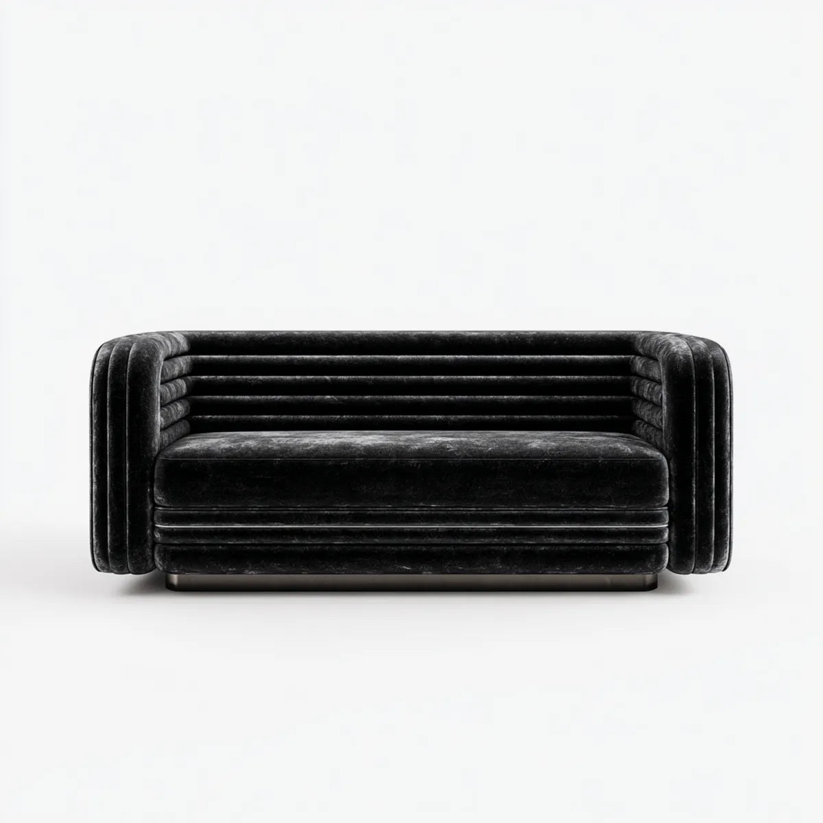 2-Sitzer Sofa Schwarz 170 x 90 x 75 cm Samtstoff Polyester Rechteckig