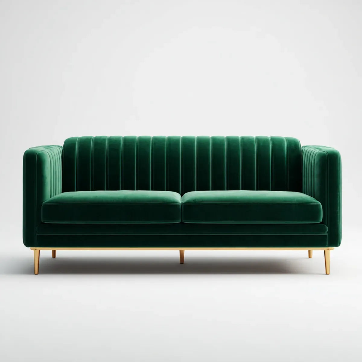 2-Sitzer Sofa Grün 170 x 82 x 78 cm Samtbezug Polyester Rechteckig