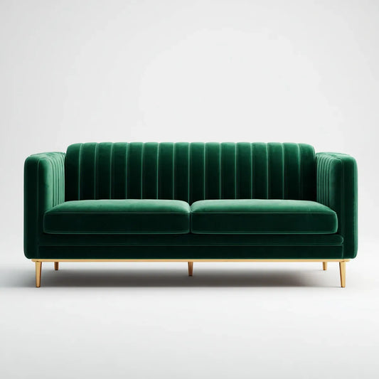 2-Sitzer Sofa Grün 170 x 82 x 78 cm Samtbezug Polyester Rechteckig