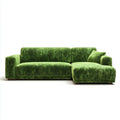 3-Sitzer Ecksofa Grün mit Recamiere 269 x 160 x 85 cm Polyester-Samt L-Form